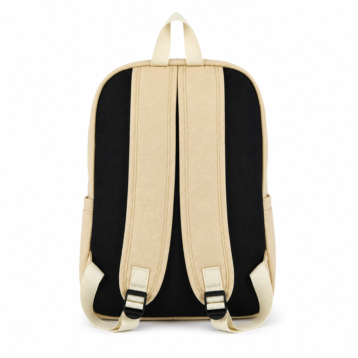 Back view of the Cat Canvas School & Travel Backpack with adjustable padded shoulder straps and black padded back panel.