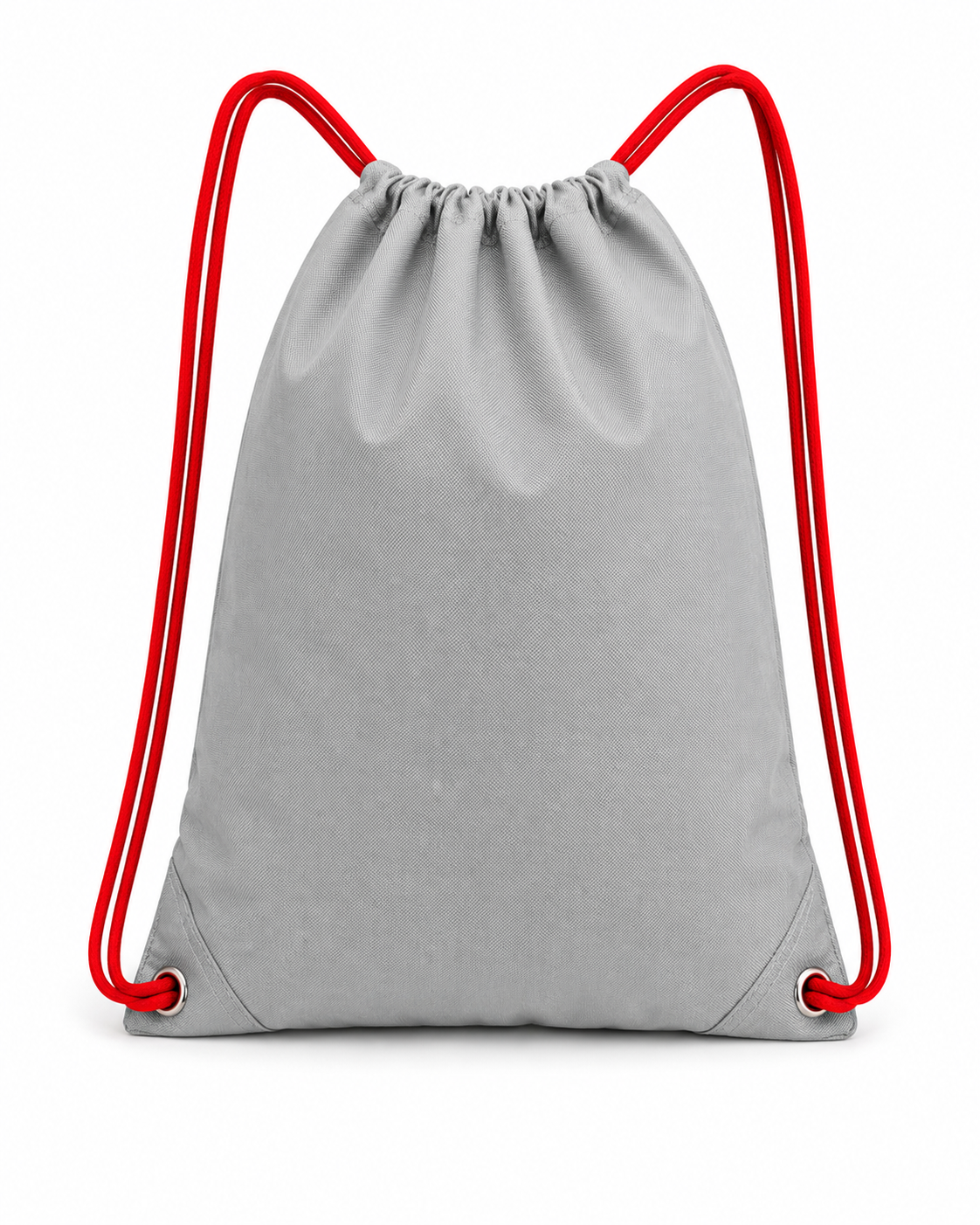Back view of the Great White Shark Drawstring Bag with red drawstring shoulder straps