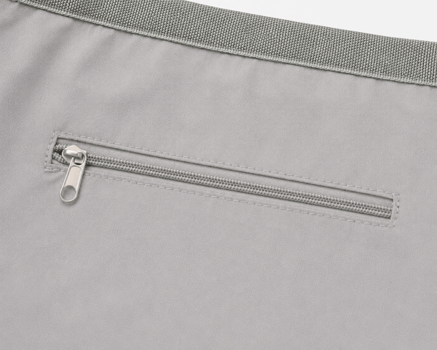 Interior zippered pocket inside the Great White Shark Drawstring Bag