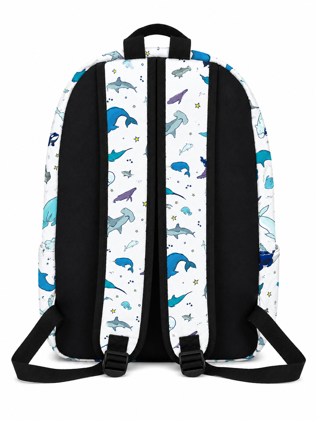 Back view of the Ocean Life Backpack with adjustable padded shoulder straps