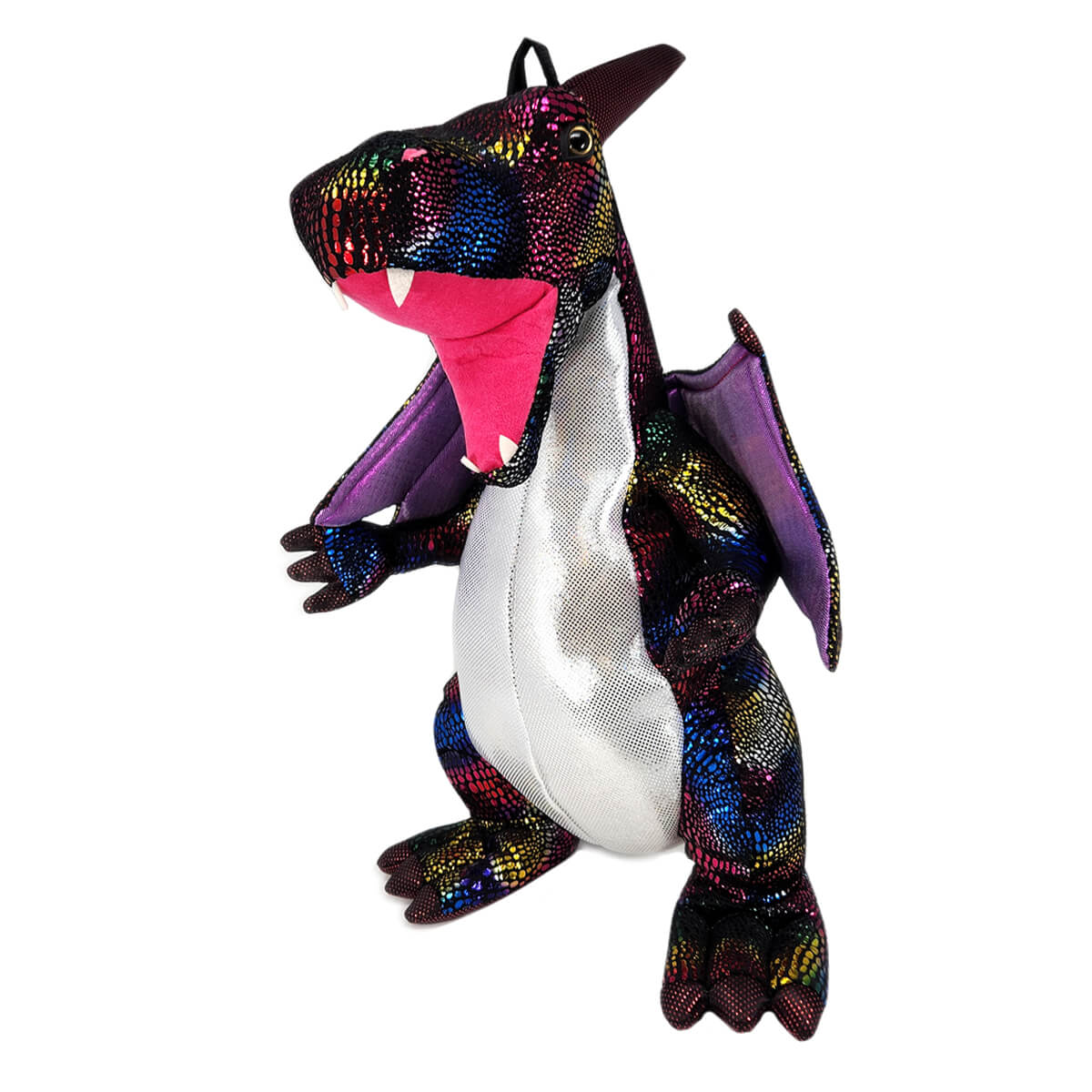 Plush Rainbow Dragon Mini Backpack, Front | Pakapalooza