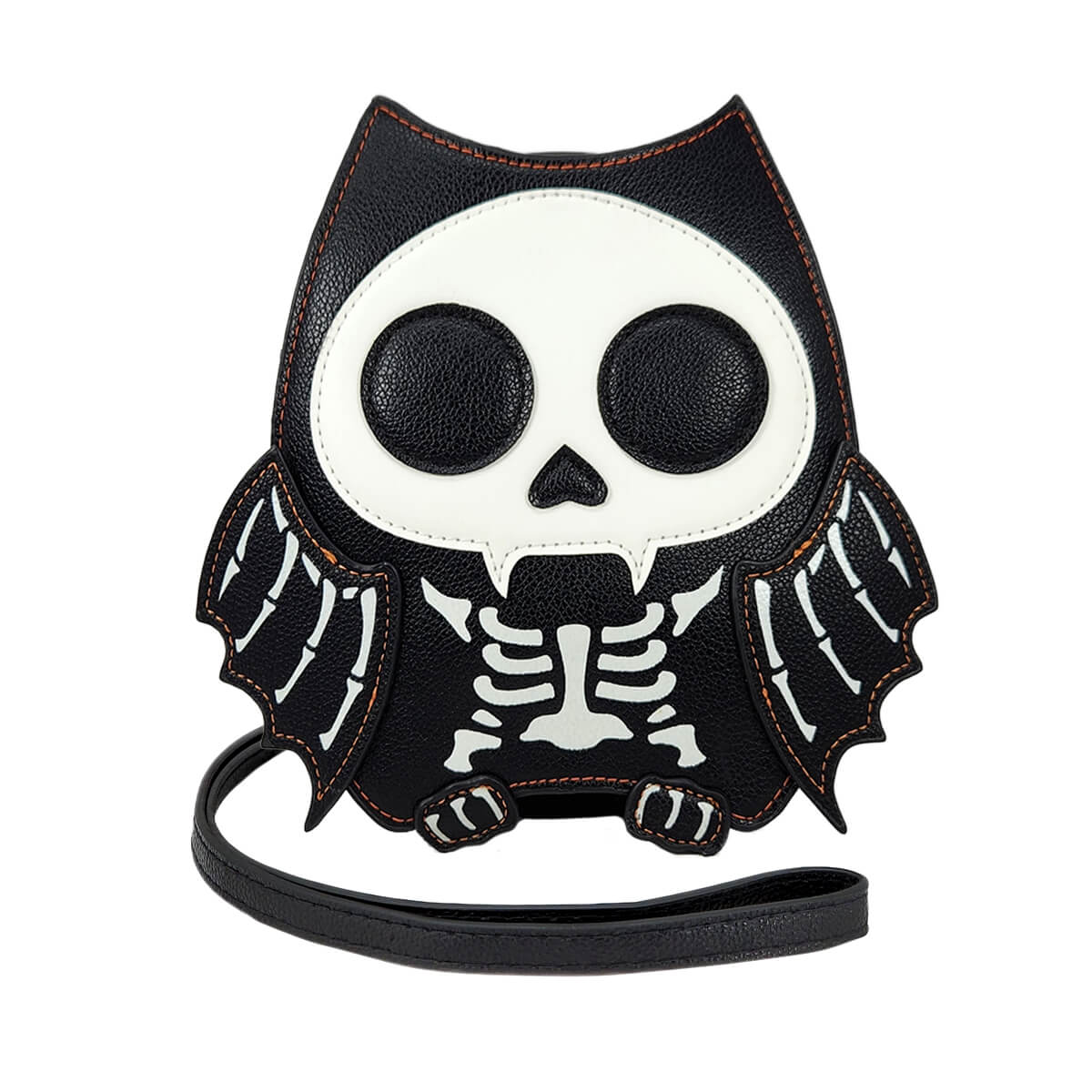 Skeleton Bat Crossbody Bag, Front | Pakapalooza
