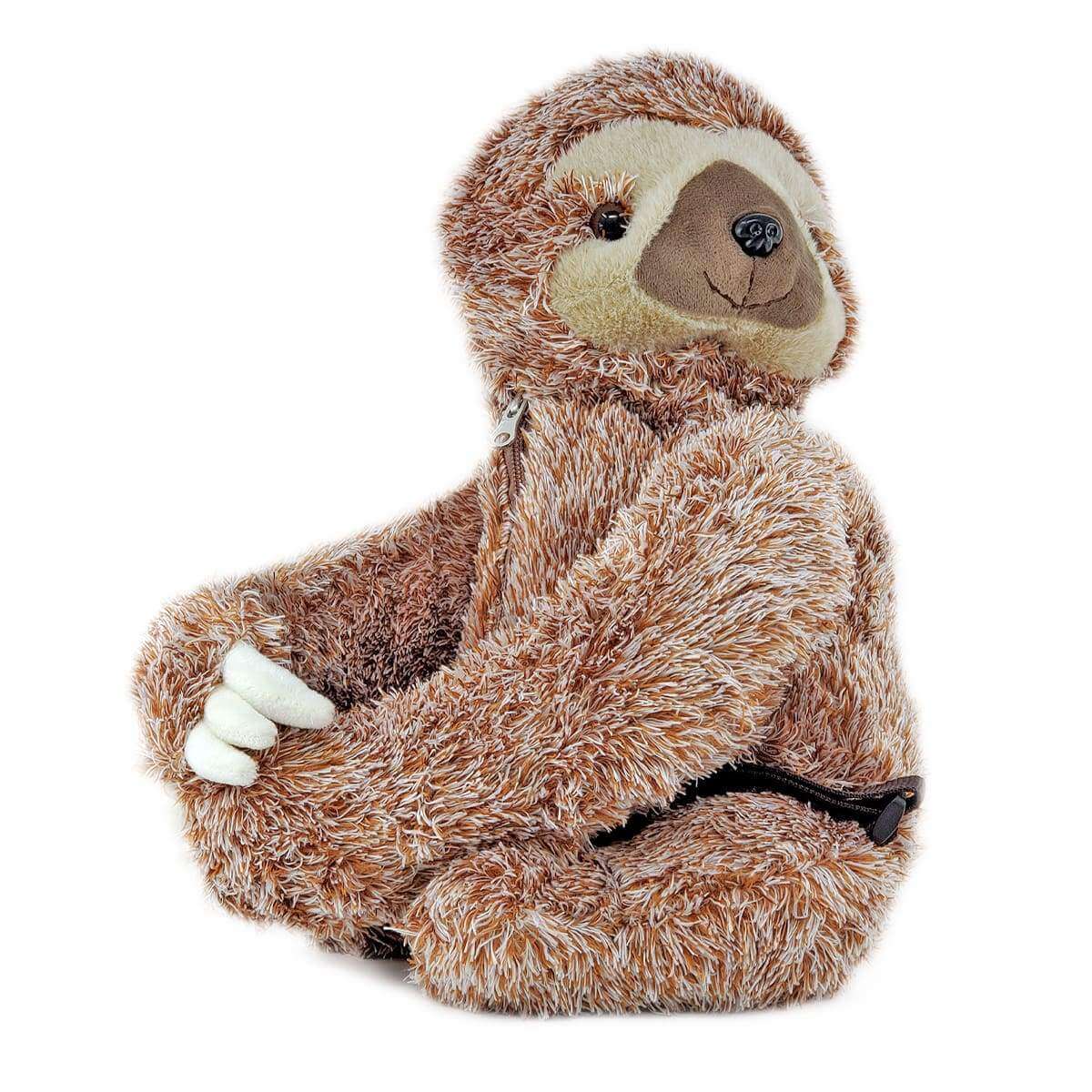 Plush Sloth Mini Backpack, Angle | Pakapalooza