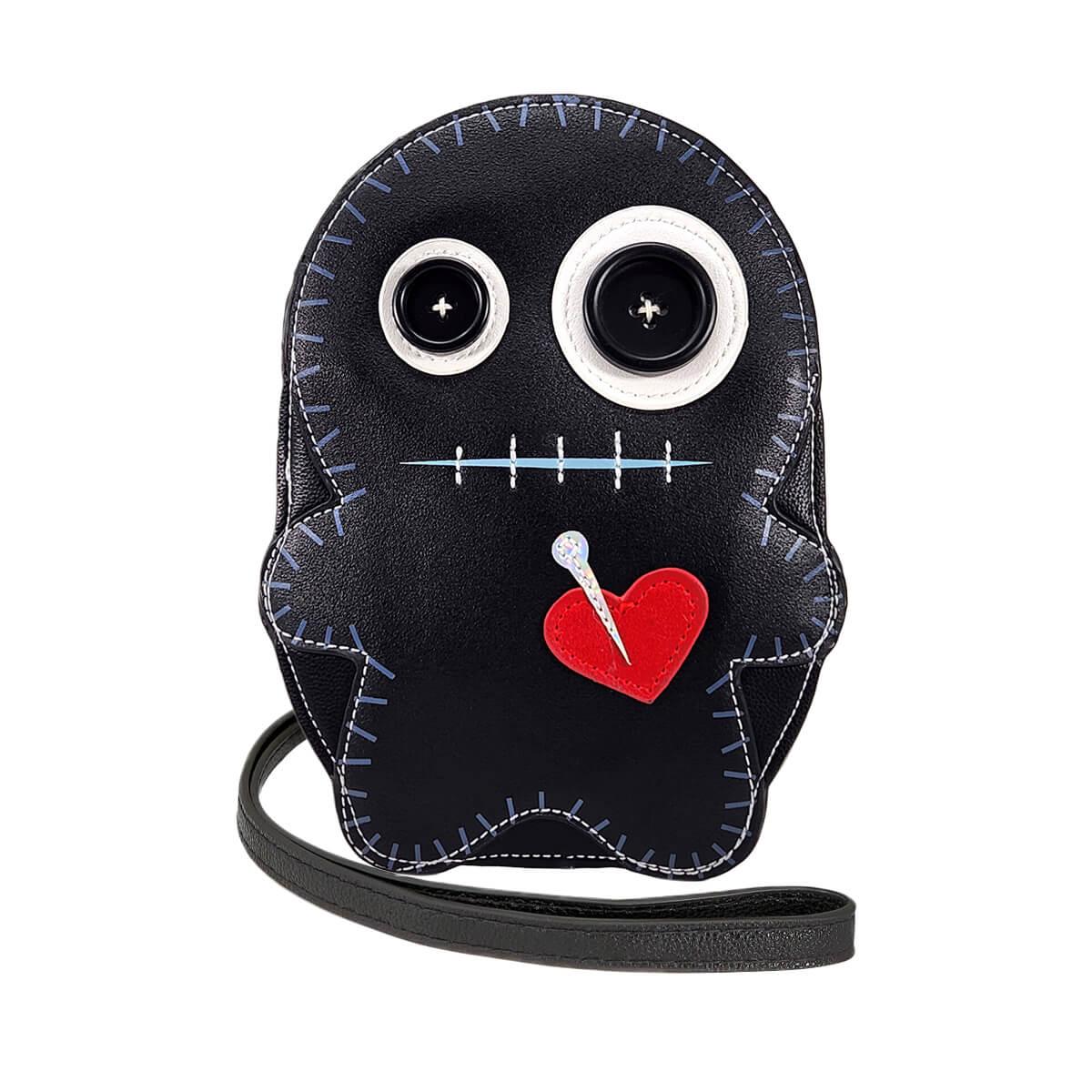 Voodoo Doll Crossbody Bag, Front, Black | Pakapalooza