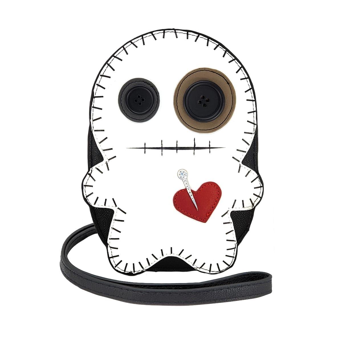 Voodoo Doll Crossbody Bag, White, Front | Pakapalooza