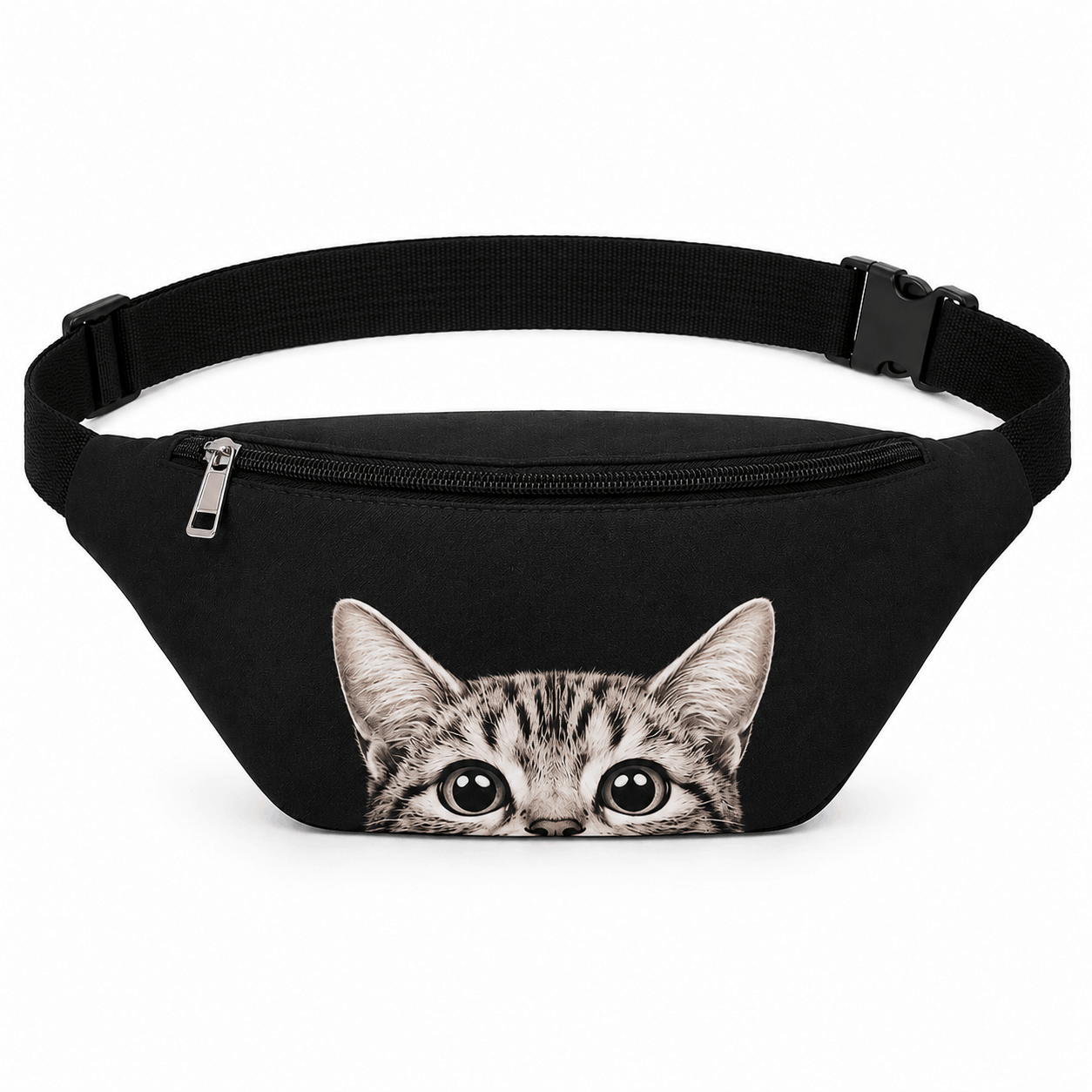 Cat fanny pack with adorable peeking cat design