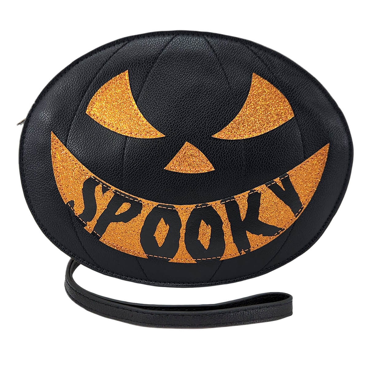 Jack-O'-Lantern Spooky Crossbody Bag, Front Black | Pakapalooza