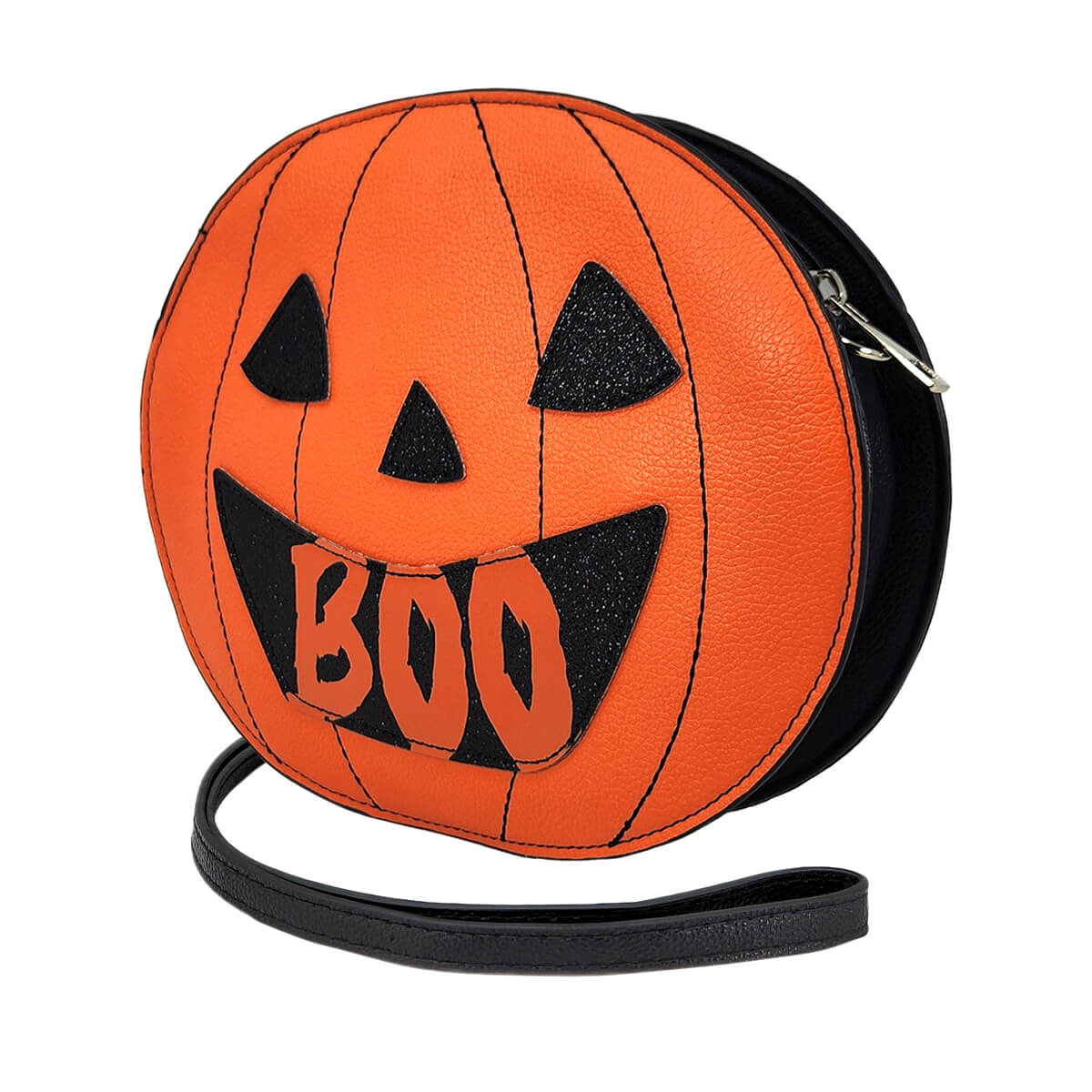 Jack-O'-Lantern Spooky Crossbody Bag, Side Orange | Pakapalooza