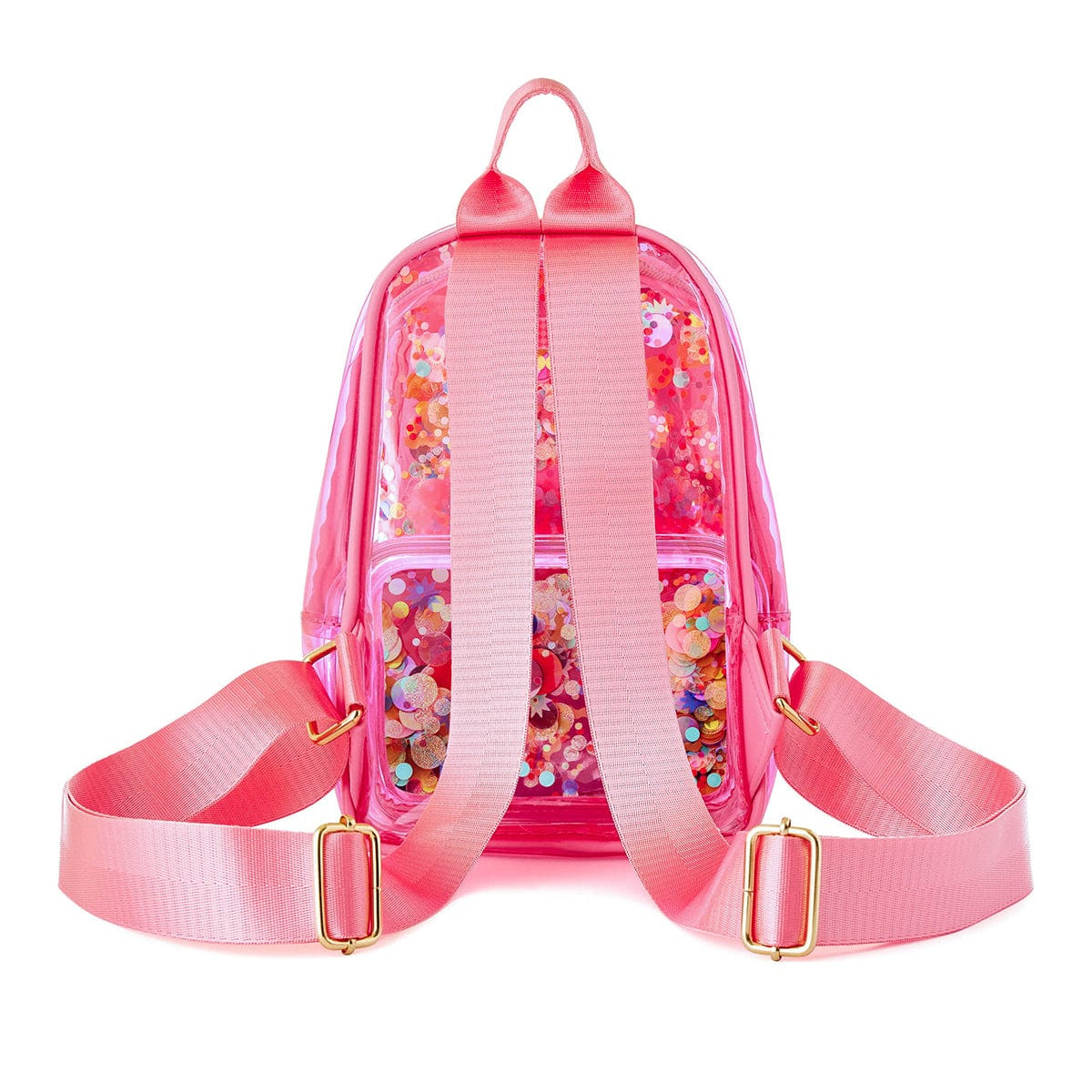 Mini Pink Confetti Clear Backpack | Festival & Travel Bag