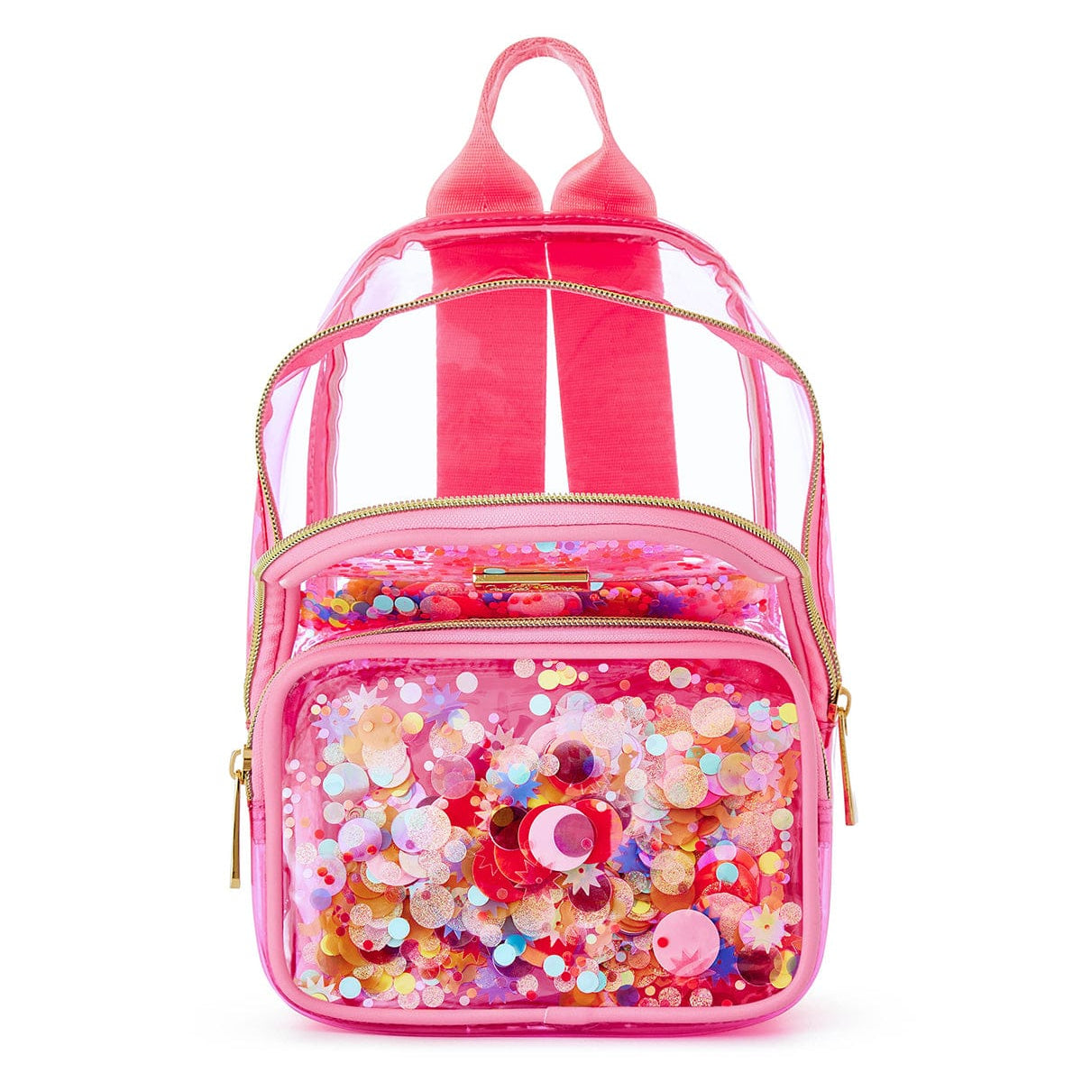 Mini Pink Confetti Clear Backpack | Festival & Travel Bag