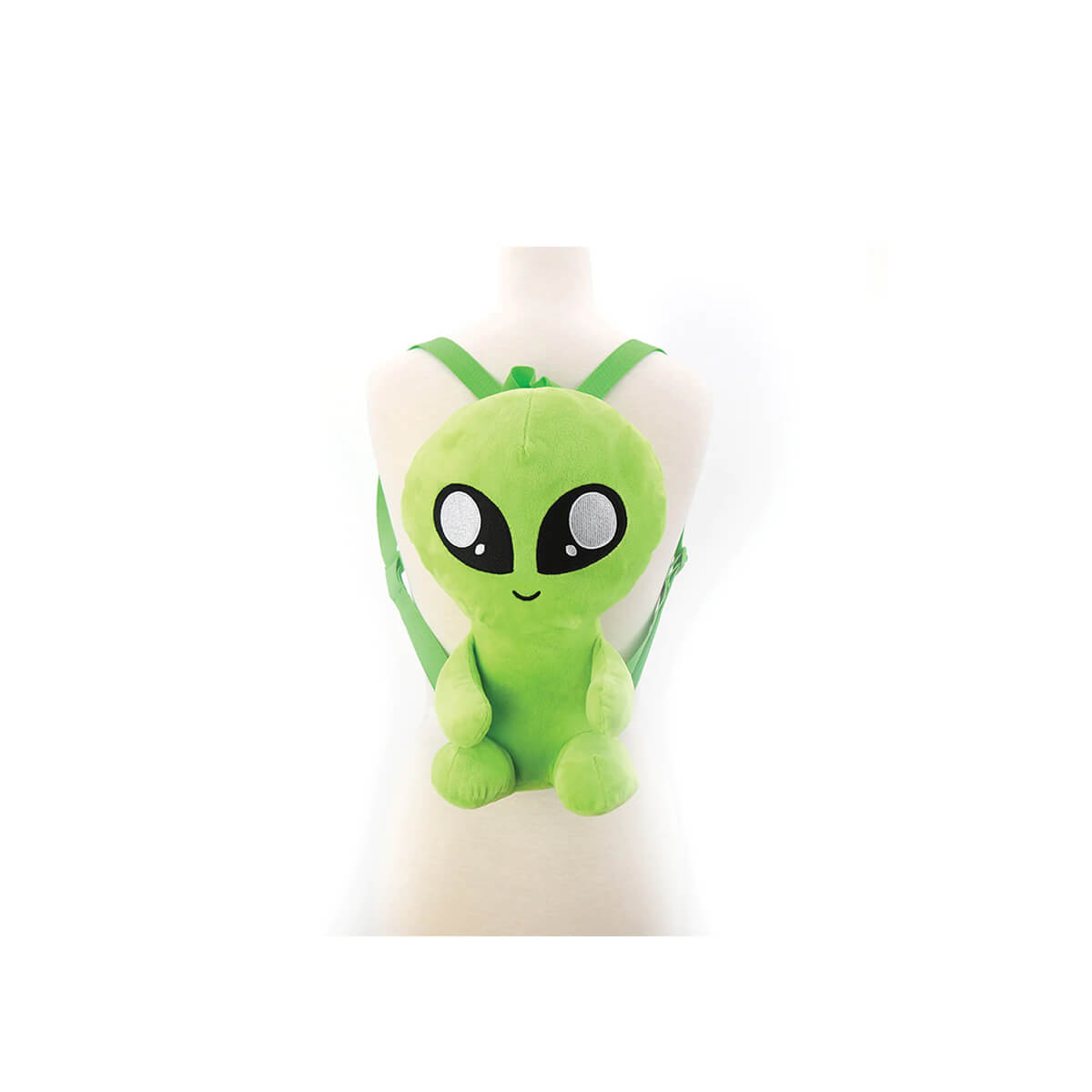 Plush Baby Alien Mini Backpack, Model Back | Pakapalooza