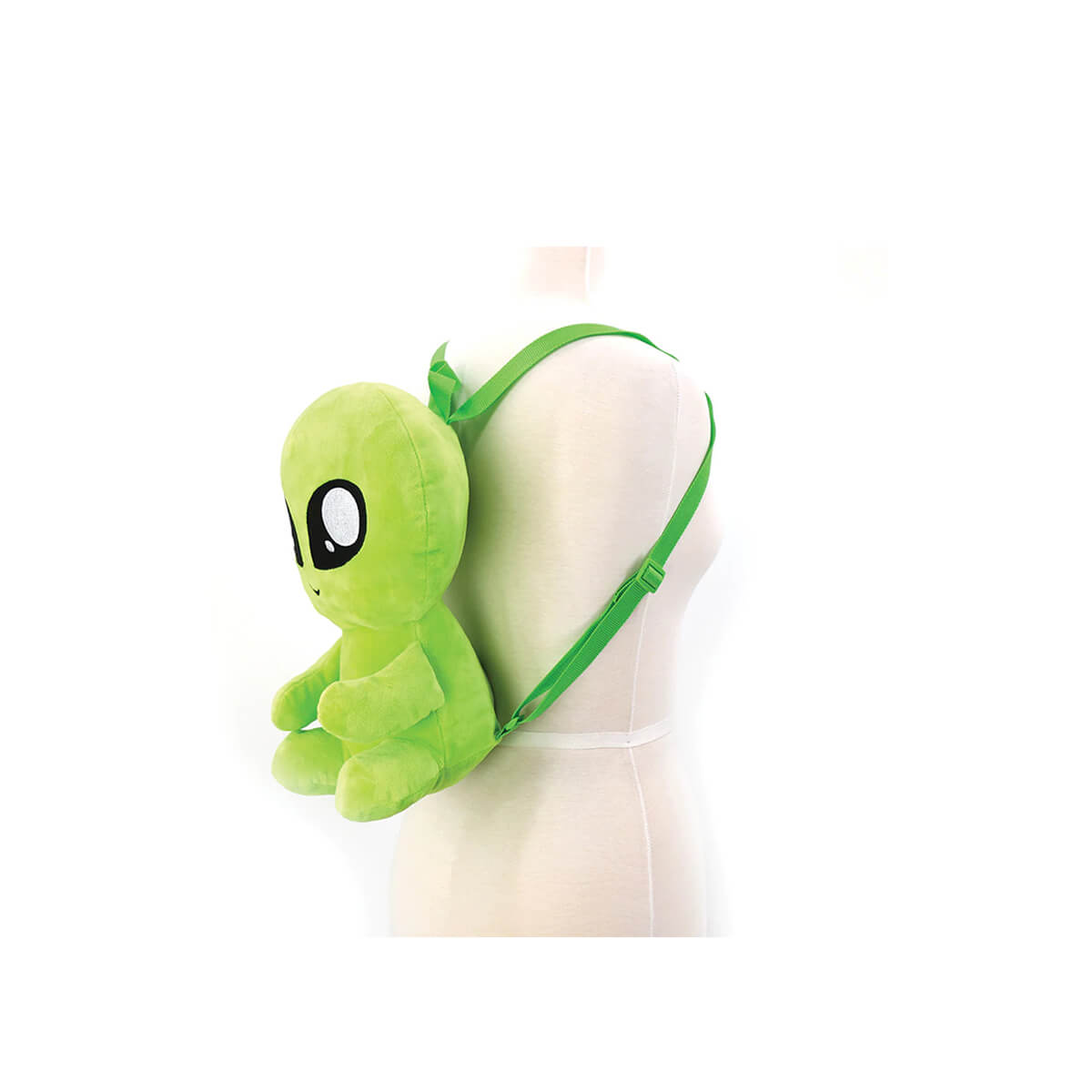 Plush Baby Alien Mini Backpack, Model Side | Pakapalooza