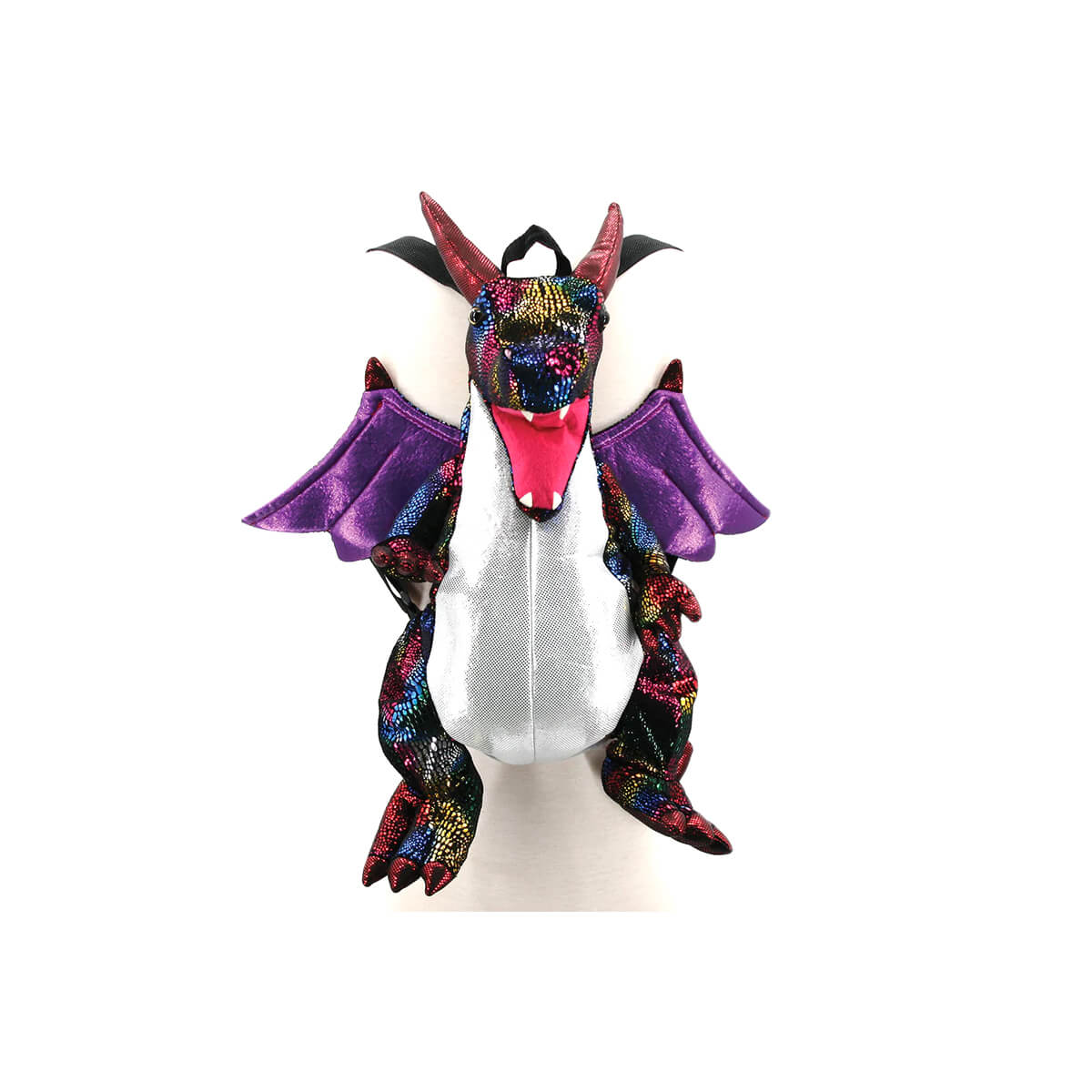 Plush Rainbow Dragon Mini Backpack, Model | Pakapalooza