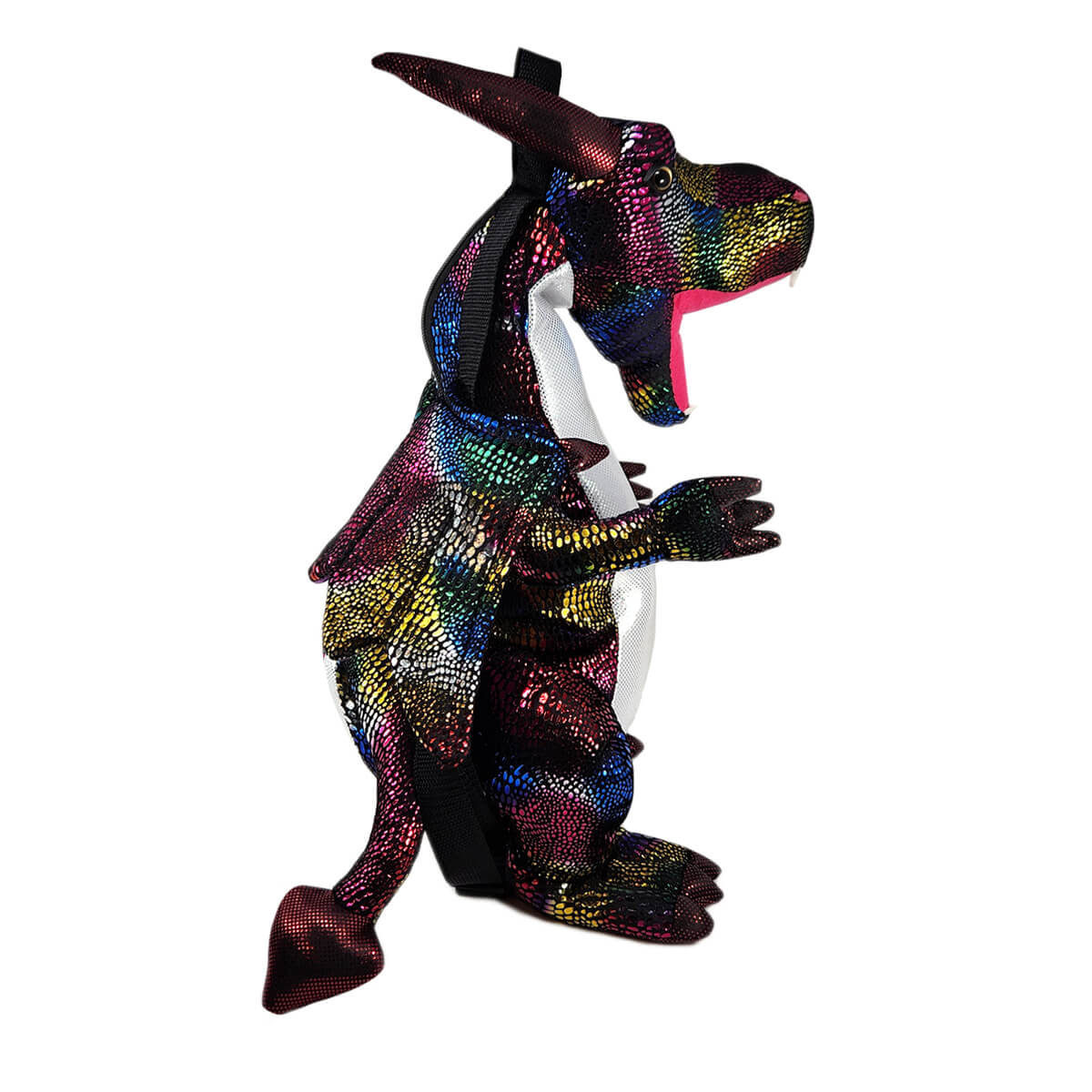 Plush Rainbow Dragon Mini Backpack, Side | Pakapalooza
