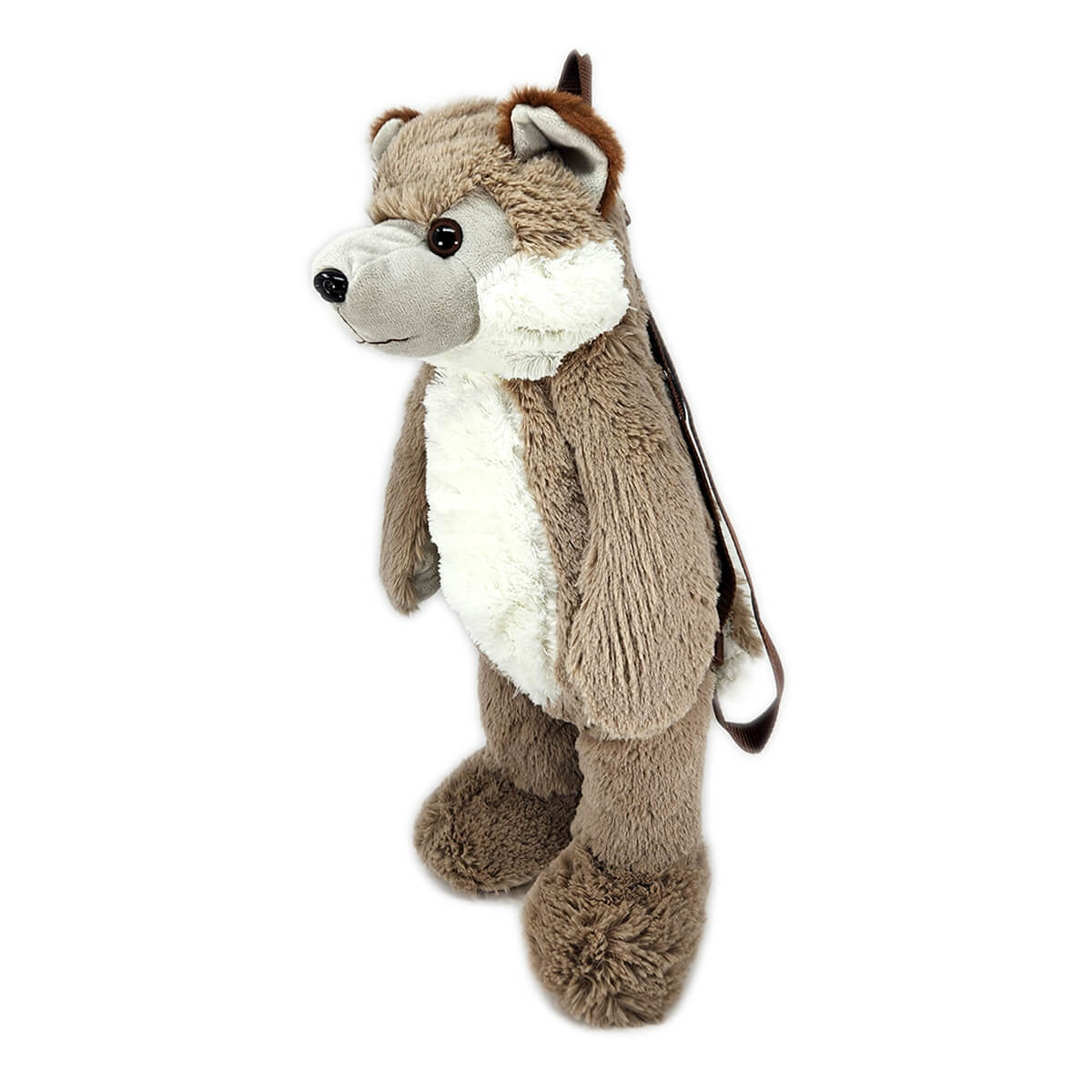 Plush Wolf Mini Backpack, Standing | Pakapalooza