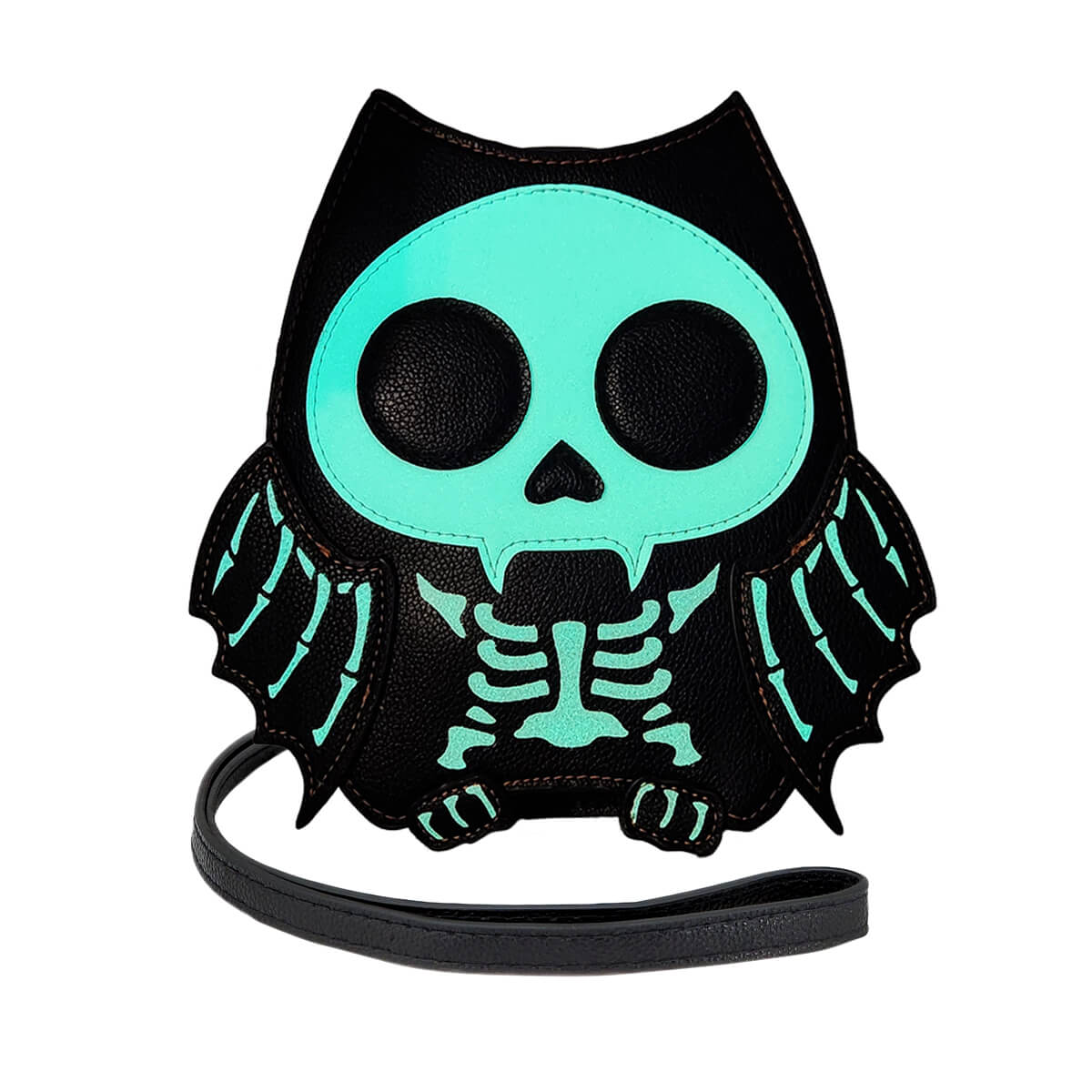 Skeleton Bat Crossbody Bag, Glow Front | Pakapalooza