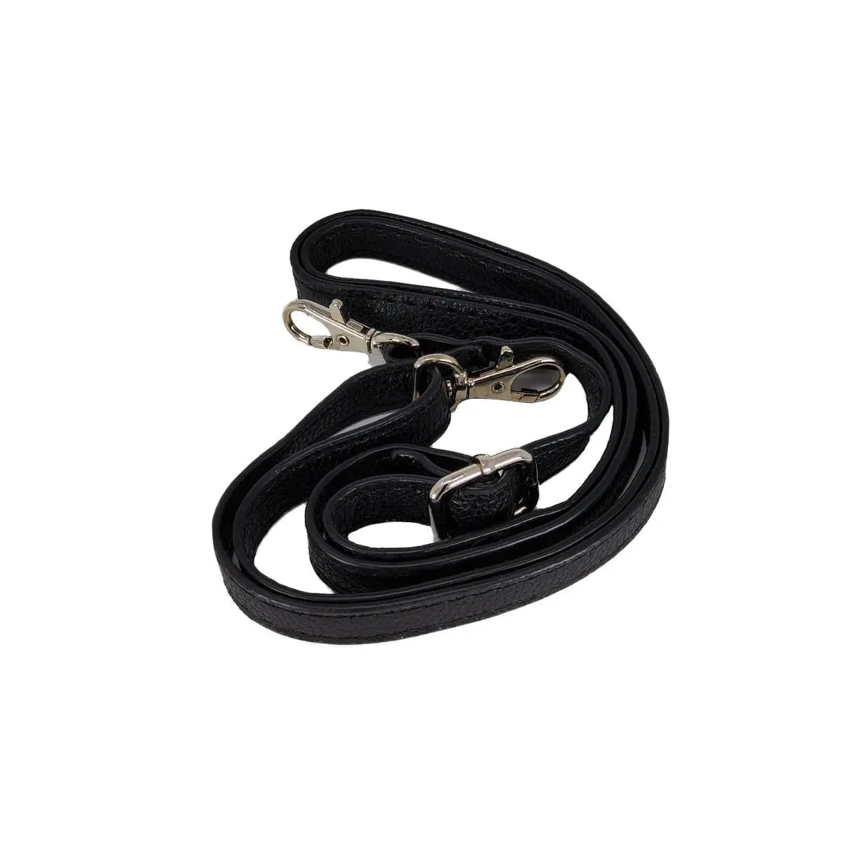Black adjustable shoulder strap with silver clips for sloth crossbody bag