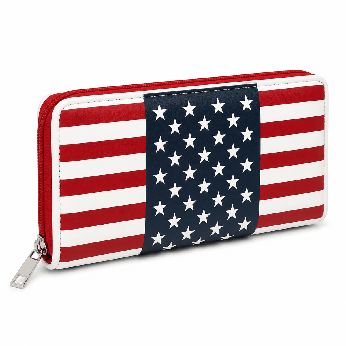 Stars & Stripes Wallet angled front view showing the American flag design