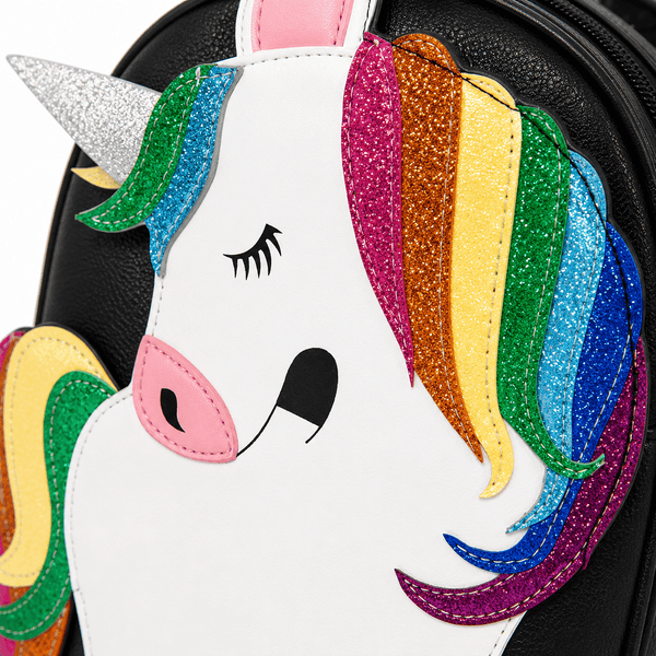 Rainbow Unicorn Mini Backpack for Girls | Glitter Vinyl
