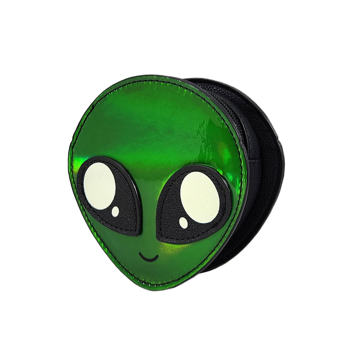 Alien Face Mini Wristlet, Green, Side | Pakapalooza