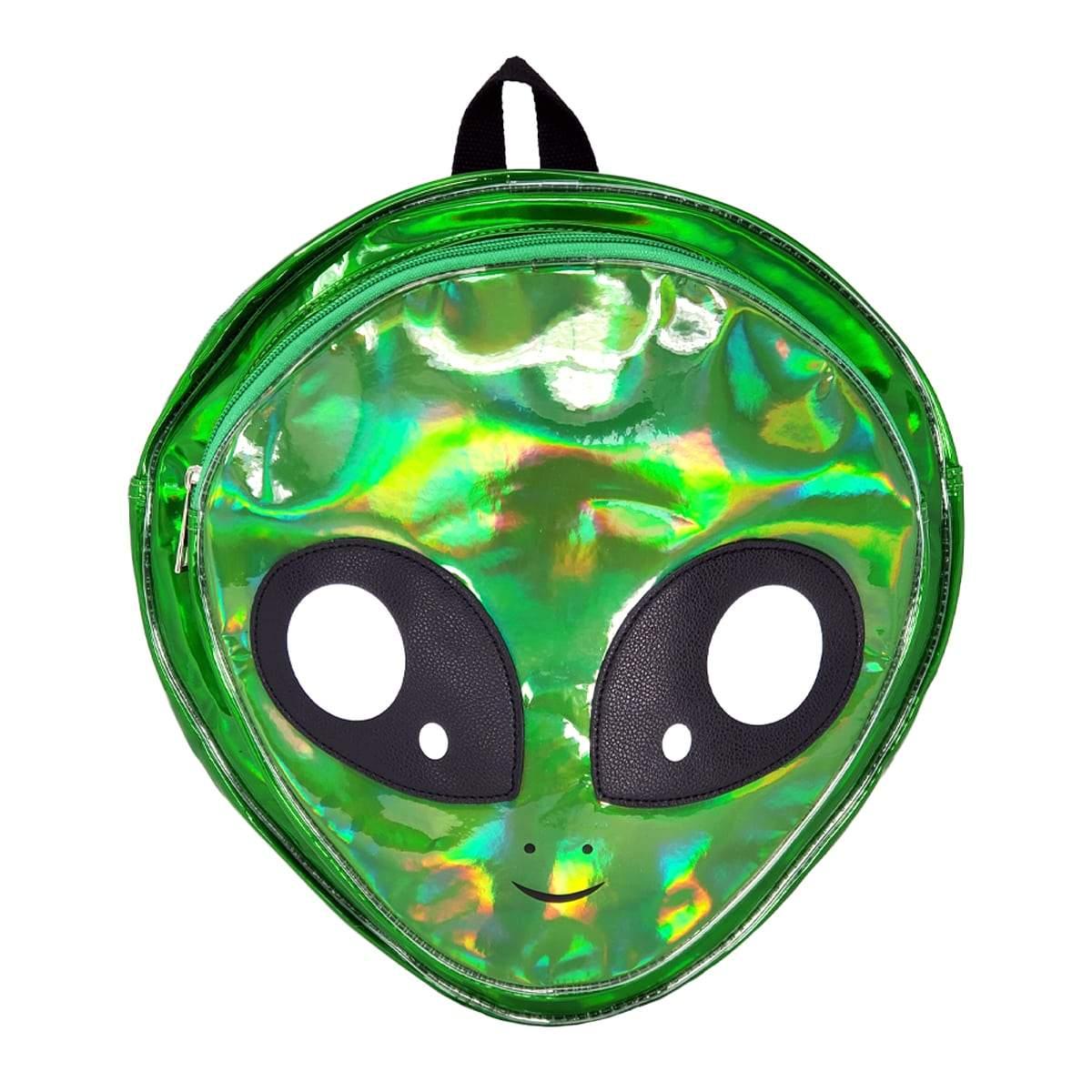 Alien Head Backpack Green, Front | Pakapalooza
