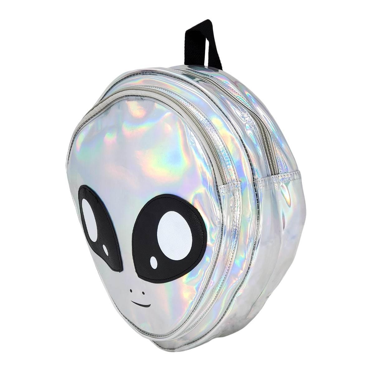 Alien Head Backpack Silver, Side | Pakapalooza