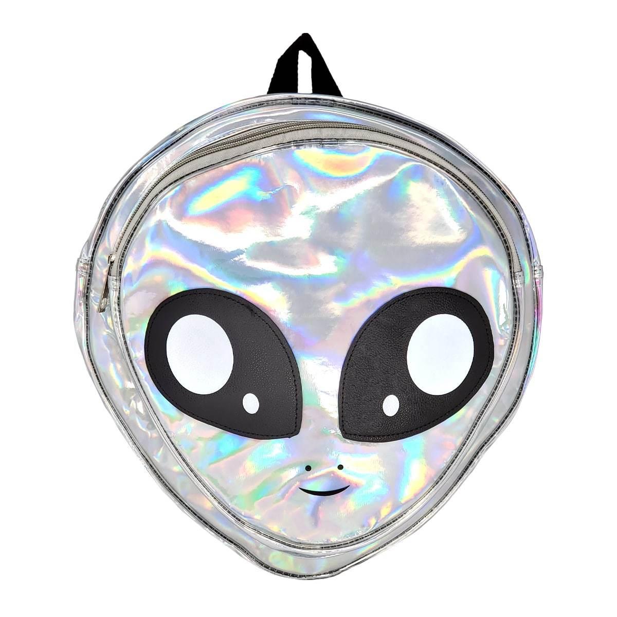 Alien Head Backpack Silver, Front | Pakapalooza