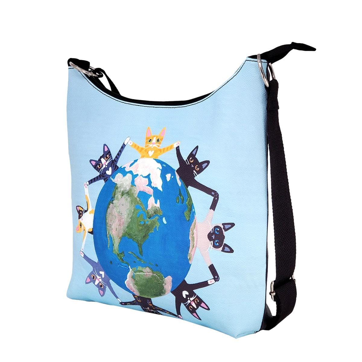 Cat World Shoulder Bag, Side | Pakapalooza