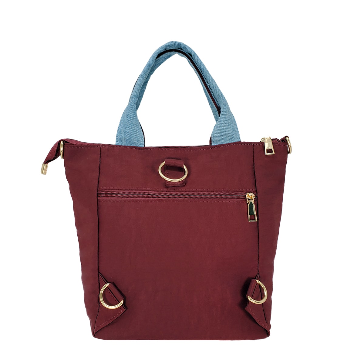 Denim Skirt Tote Bag, Front Maroon | Pakapalooza