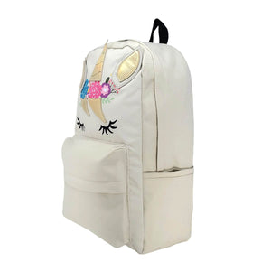 Girl Unicorn Backpack, Beige Side | Pakapalooza