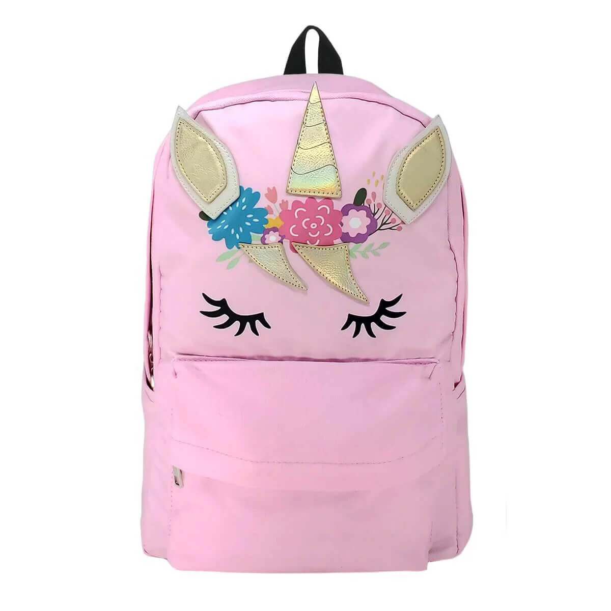 Girl Unicorn Backpack, Pink, Front | Pakapalooza