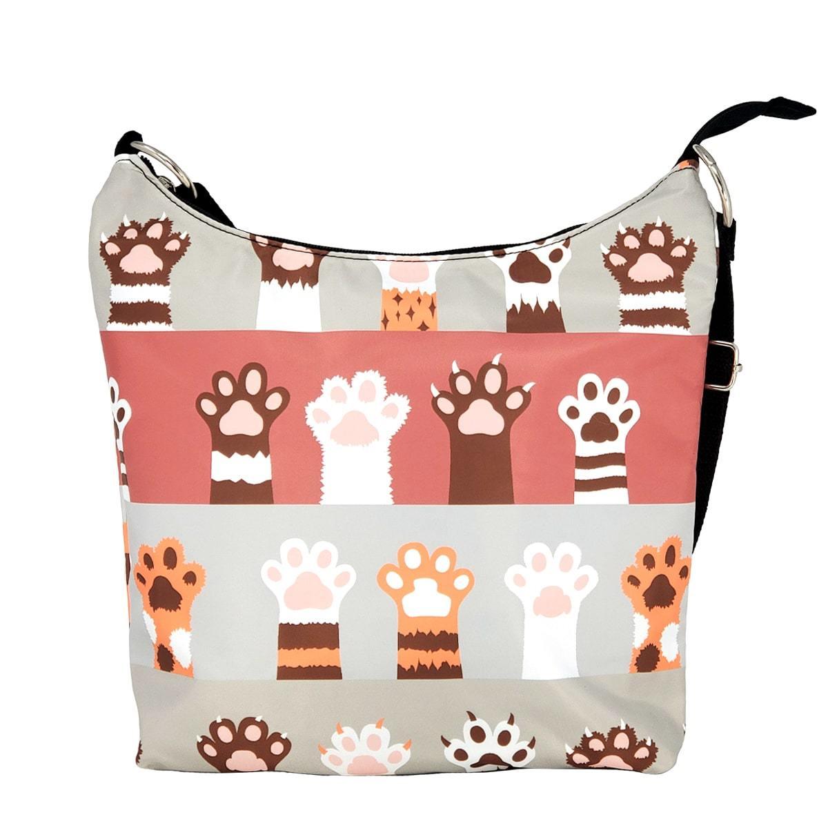 Kitten Paws Shoulder Bag, Front | Pakapalooza