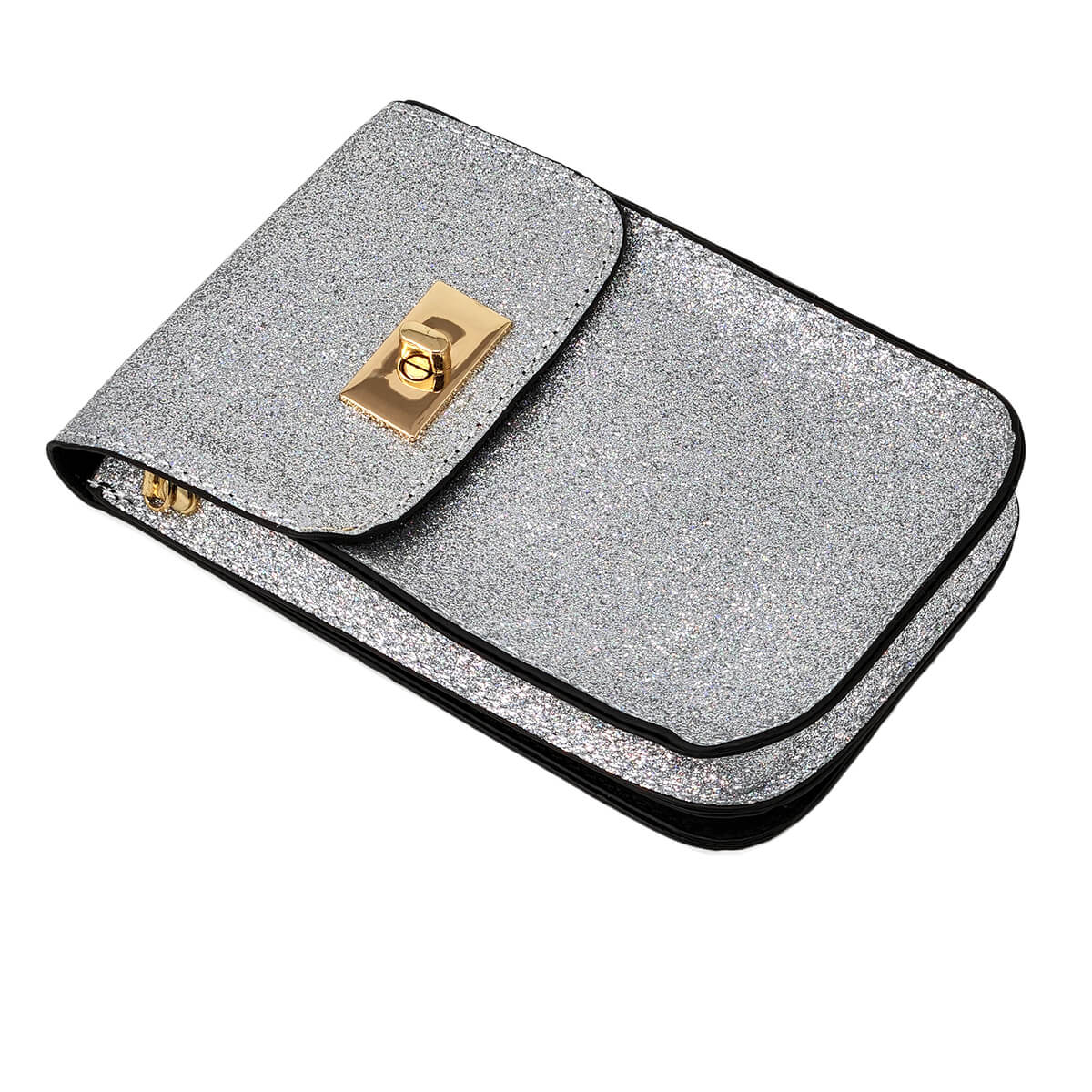 Phone Crossbody Bag, Side, Silver | Pakapalooza