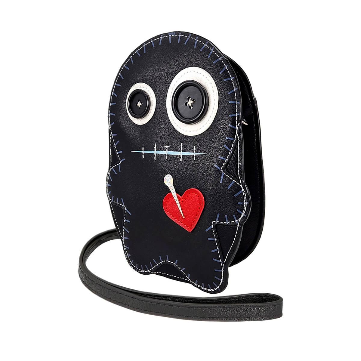 Voodoo Doll Crossbody Bag, Side, Black | Pakapalooza